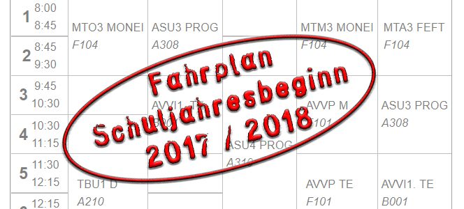 Fahrplan zum Schuljahresbeginn Fahrplan zum Schuljahresbeginn